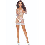 PASSION - BS108 BODYSTOCKING BLANC GRILLE