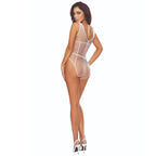 PASSION - BS114 BODYSTOCKING BLANC GRILLE
