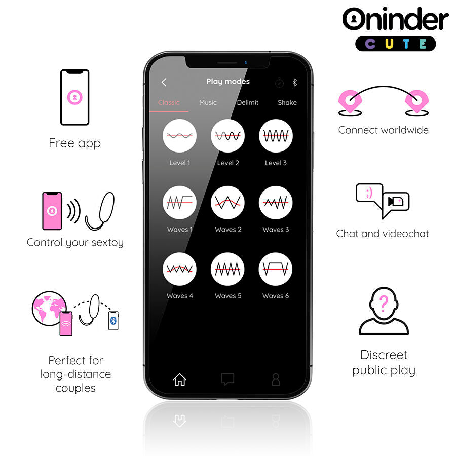 ONINDER CUTE - 360° VIBRIERENDES DREHEI AUS SILIKON - WELTWEIT KOSTENLOSE APP