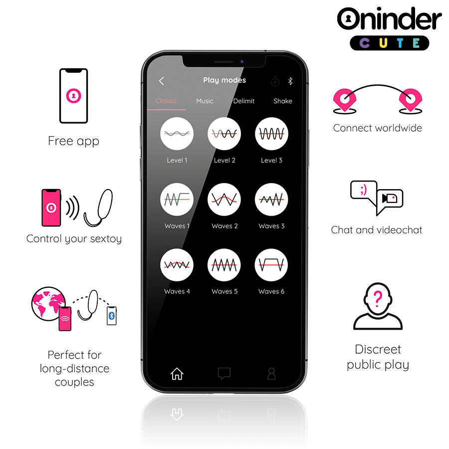 ONINDER CUTE - VIBRATIONS- UND LIEBESWELLEN-SILIKONEI - WELTWEITE KOSTENLOSE APP