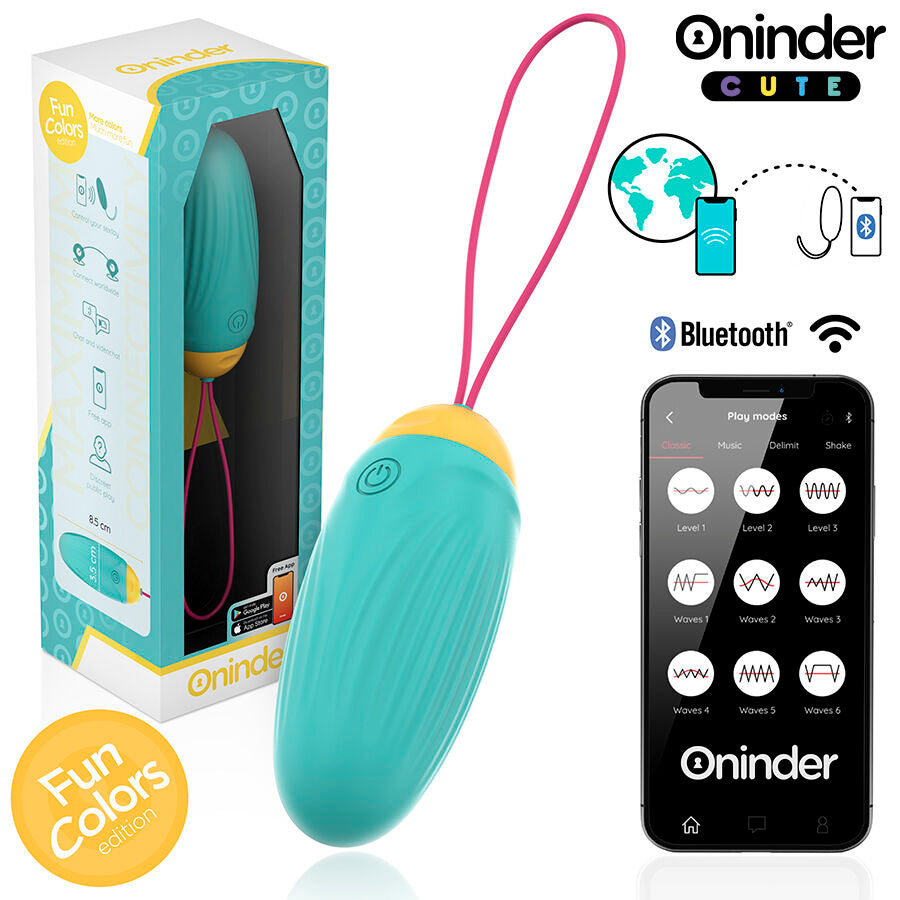 ONINDER CUTE - VIBRIERENDES DREHEI AUS SILIKON MIT EDELSTEIN - WELTWEITE KOSTENLOSE APP