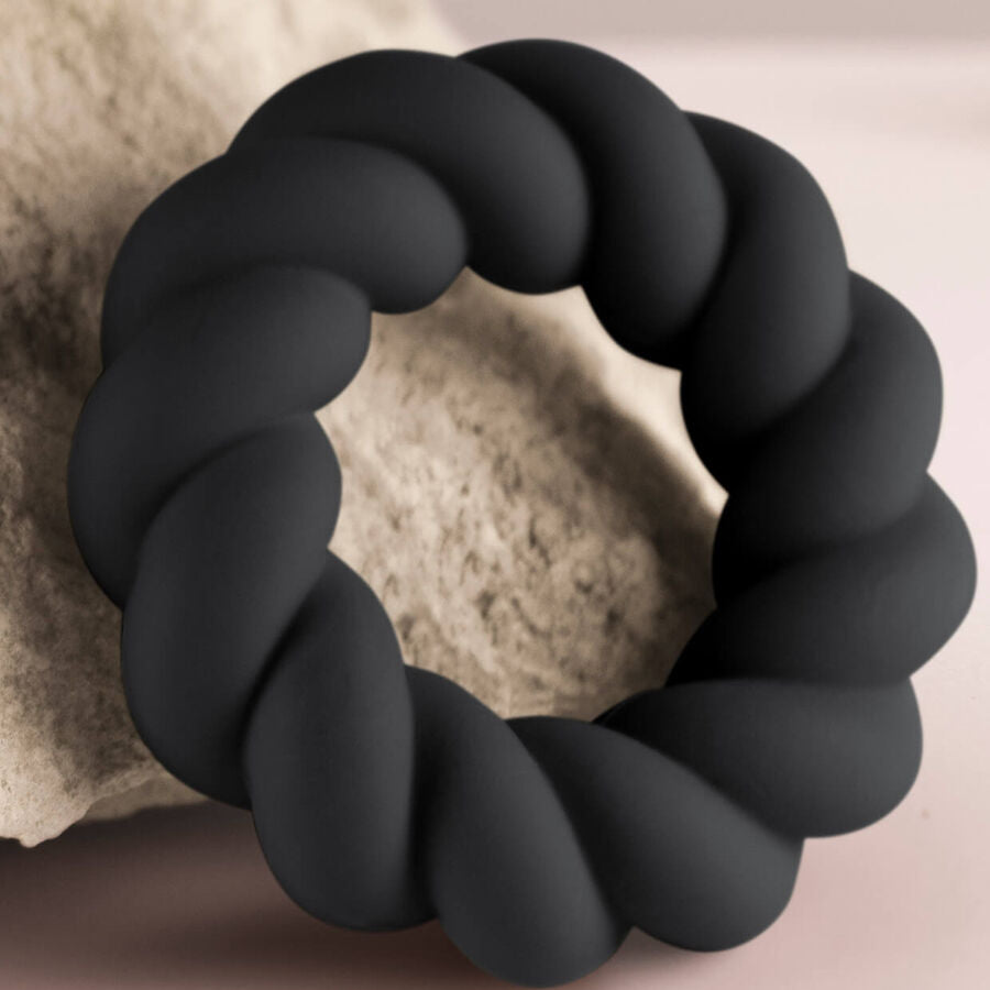 ROCKS-OFF - ANNEAU DE MASTURBATION EN SILICONE NOIR TWIST
