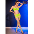 CHILIROSE - CR 4866 ENSEMBLE HAUT ET SHORT VERT FLUO S/M