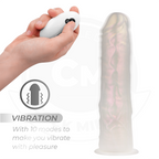 COCK MILLER - DILDO MIT SAUGNAPF, LICHT UND VIBRATION MIT FERNBEDIENUNG WEISS 20,5 CM