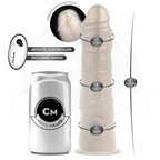 COCK MILLER - DILDO MIT SAUGNAPF, LICHT UND VIBRATIONEN MIT FERNBEDIENUNG WEISS 21,5 CM