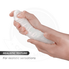 COCK MILLER - DILDO MIT SAUGNAPF, LICHT UND VIBRATIONEN MIT FERNBEDIENUNG WEISS 21,5 CM