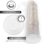 COCK MILLER - DILDO MIT SAUGNAPF, LICHT UND VIBRATION MIT FERNBEDIENUNG WEISS 19,5 CM