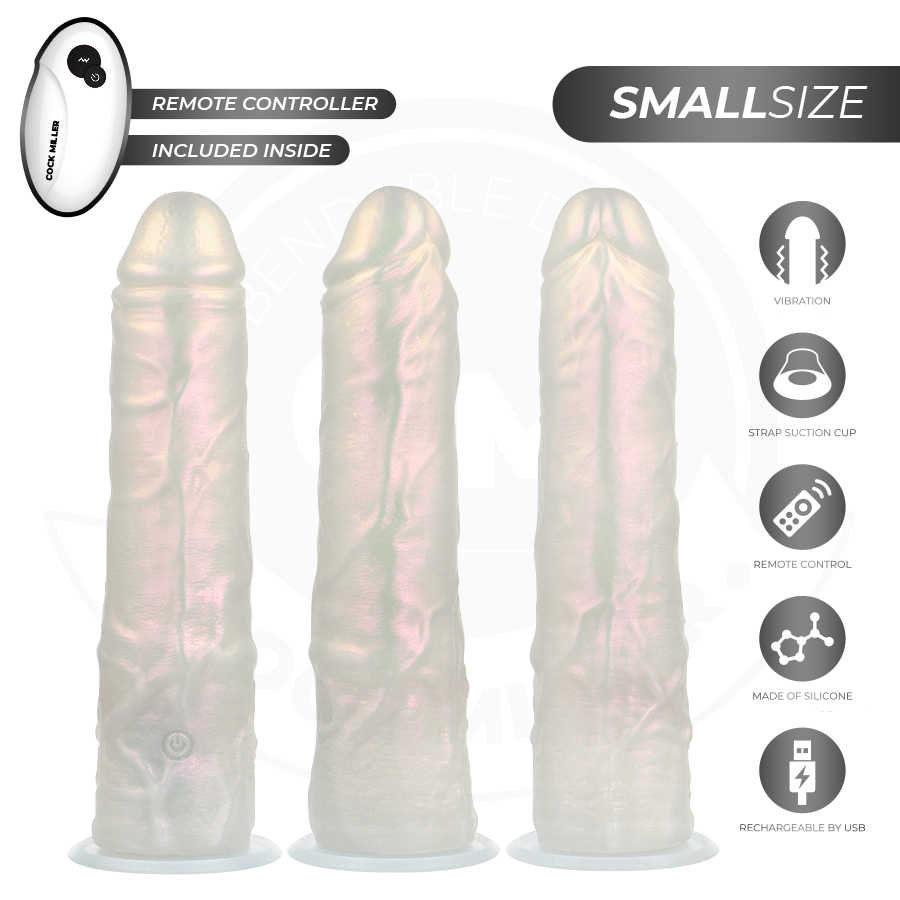 COCK MILLER - DILDO MIT SAUGNAPF, LICHT UND VIBRATION MIT FERNBEDIENUNG WEISS 19,5 CM