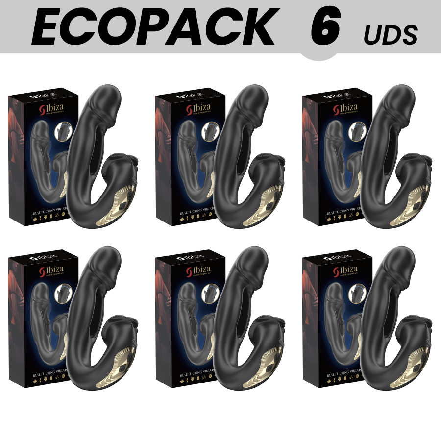 ECOPACKS 6 STÜCK - IBIZA ROSA VIBRATOR MIT FLICKING-EFFEKT UND KLITORISSTIMULATOR