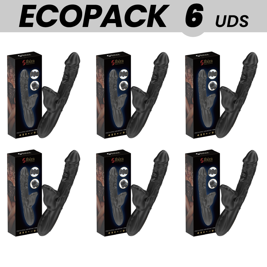 ECOPACKS 6 EINHEITEN - IBIZA KLITORIS-VIBRATOR UND -STIMULATOR MIT BEISS- UND ROTATIONSEFFEKT