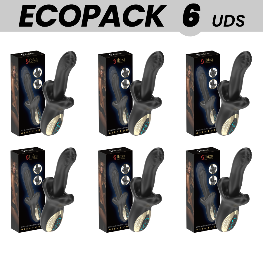 ECOPACKS 6 STÜCK - IBIZA LEISTUNGSSTARKER VIBRATOR MIT STOSS- UND BEISSFUNKTION