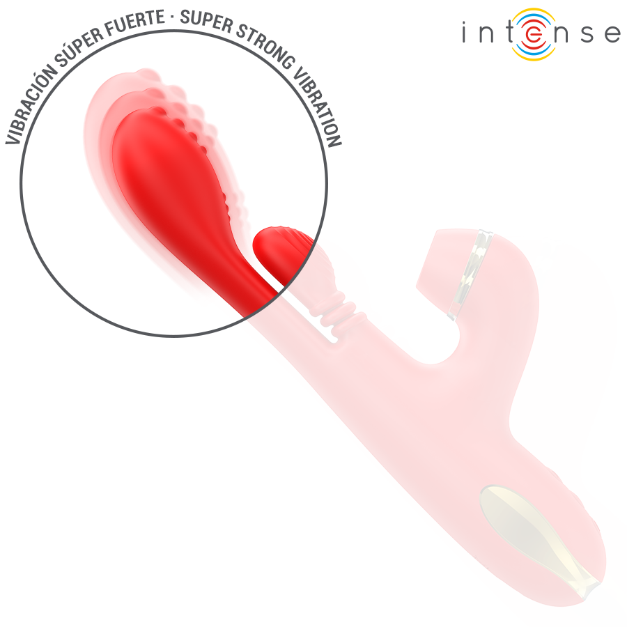 INTENSE - MULTIFUNKTIONALER KLITORISSTIMULATOR KATY 4 AUSTAUSCHBARE KÖPFE ROT