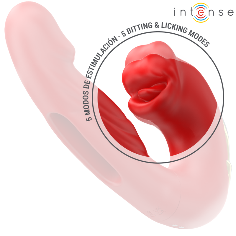 INTENSE - NATHY DOPPELVIBRATOR MIT STIMULIERENDEM UND MULTIFUNKTIONALEM MUND ROT