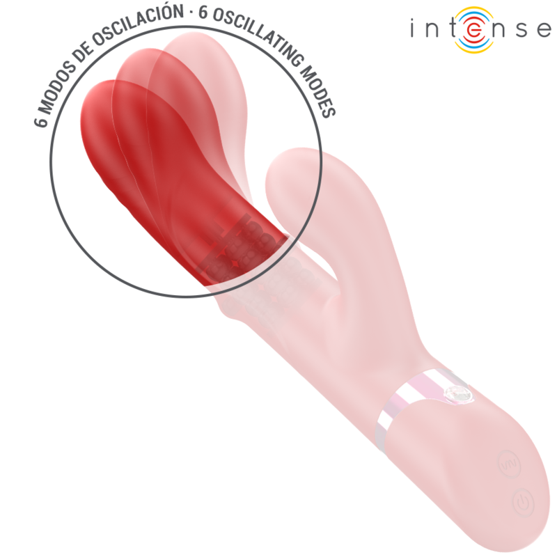 INTENSE - LELE MULTIFUNKTIONS-VIBRATOR ROTIEREND & OSZILLIEREND & STIMULIEREND ROT