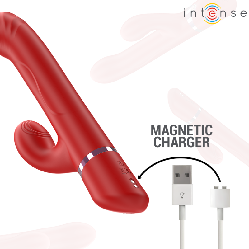 INTENSE - LELE MULTIFUNKTIONS-VIBRATOR ROTIEREND & OSZILLIEREND & STIMULIEREND ROT