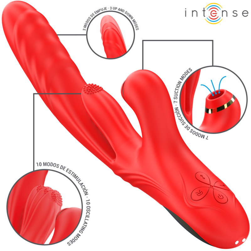 INTENSIV - KAROL MULTIFUNKTIONSVIBRATOR DRÜCKENDE & STIMULIERENDE & PULSIERENDE WELLEN ROT