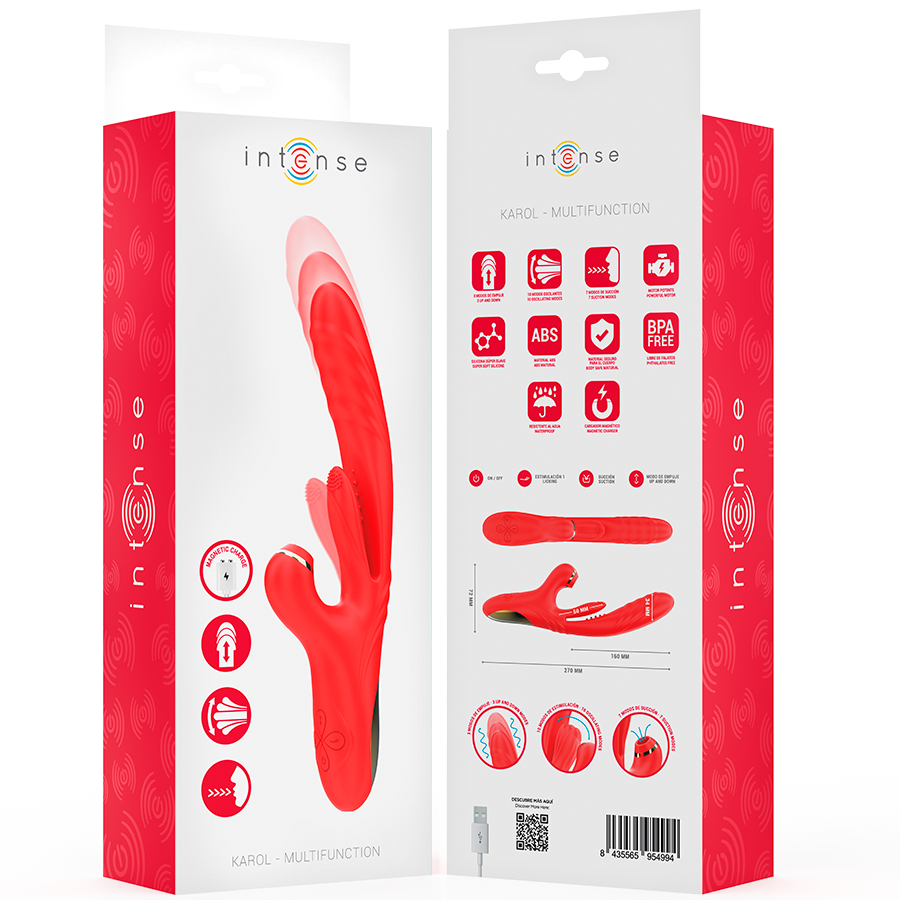 INTENSIV - KAROL MULTIFUNKTIONSVIBRATOR DRÜCKENDE & STIMULIERENDE & PULSIERENDE WELLEN ROT