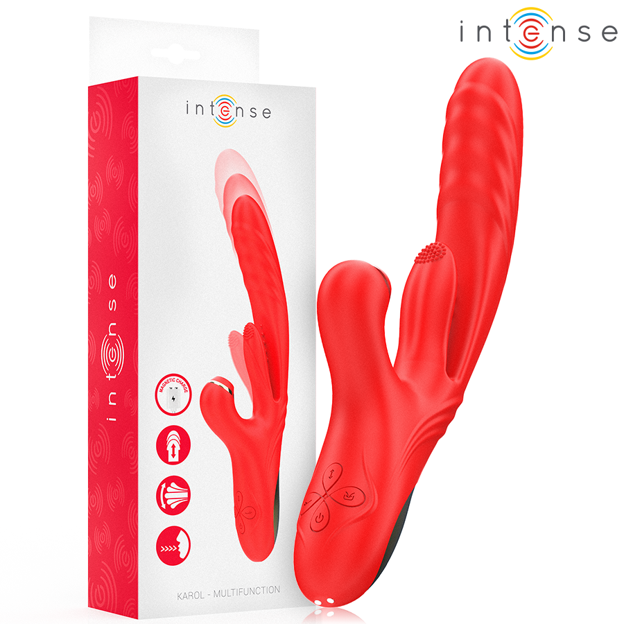 INTENSIV - KAROL MULTIFUNKTIONSVIBRATOR DRÜCKENDE & STIMULIERENDE & PULSIERENDE WELLEN ROT