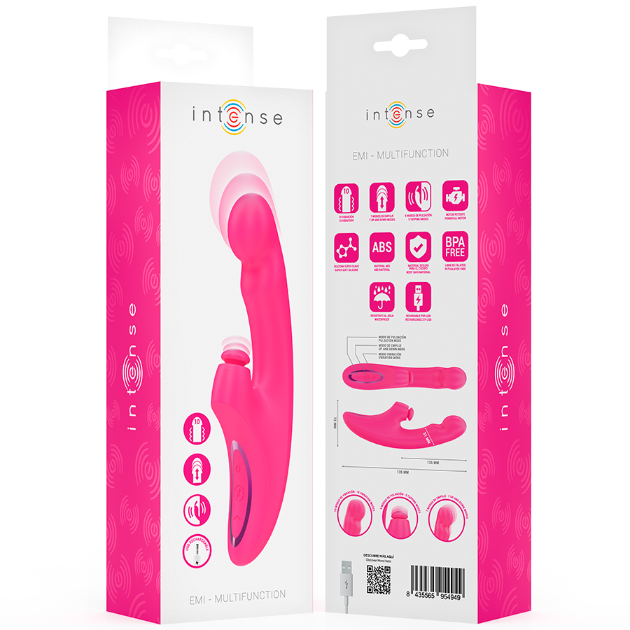 INTENSE - EMI VIBRATOR 13,5 CM MULTIFUNKTION 3-IN-1 10 VIBRATIONEN ROSA