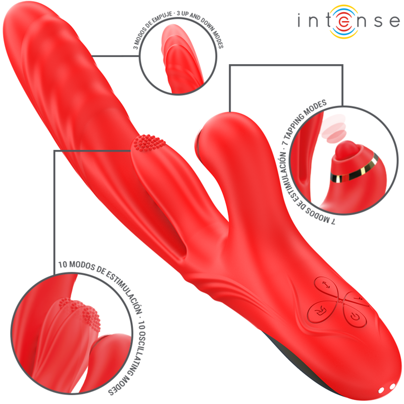 INTENSE - ROSALIA MULTIFUNKTIONSDILDO 3 IN 1 ROT