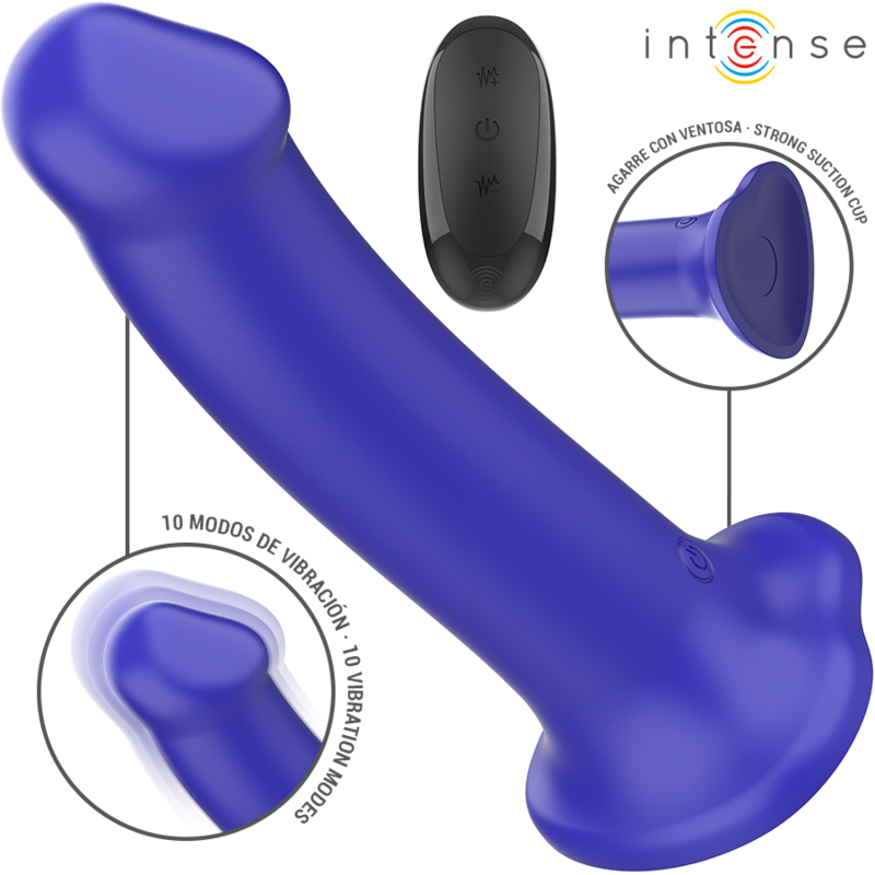 INTENSE - VICTORIA SAUGNÄPFEN-VIBRATOR MIT 10 VIBRATIONSMODI DUNKELBLAU FERNBEDIENUNG