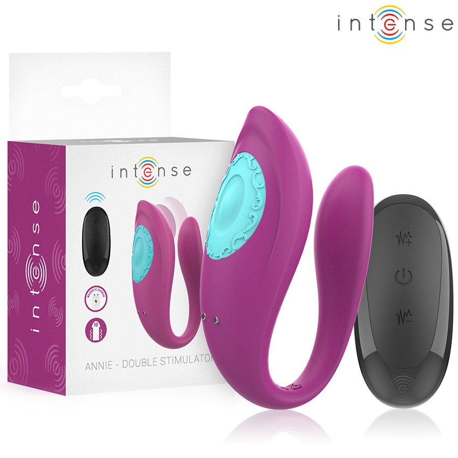 INTENSE - ANNIE VIBRATOR UND U-FÖRMIGER STIMULATOR VIOLETT FERNBEDIENUNG