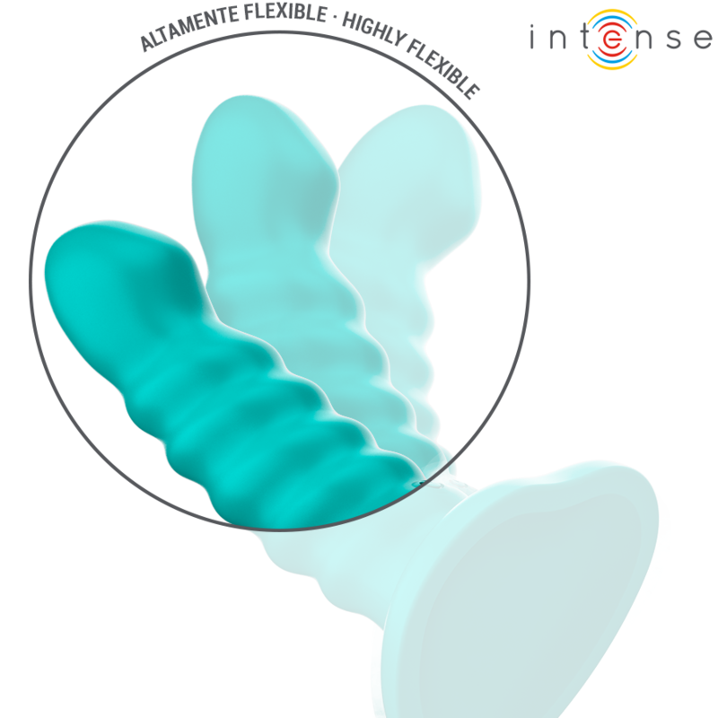 INTENSE - BUFFY VIBRATOR GRÖSSE S SPIRALDESIGN 10 VIBRATIONEN BLAUE FERNBEDIENUNG
