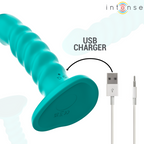 INTENSE - BUFFY VIBRATOR GRÖSSE S SPIRALDESIGN 10 VIBRATIONEN BLAUE FERNBEDIENUNG