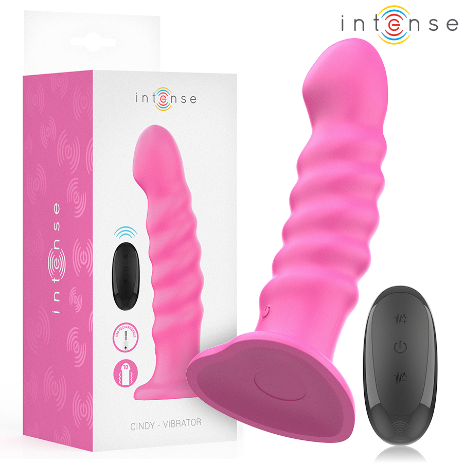 INTENSE - CINDY VIBRATOR GRÖSSE L SPIRALDESIGN 10 VIBRATIONEN ROSA FERNBEDIENUNG