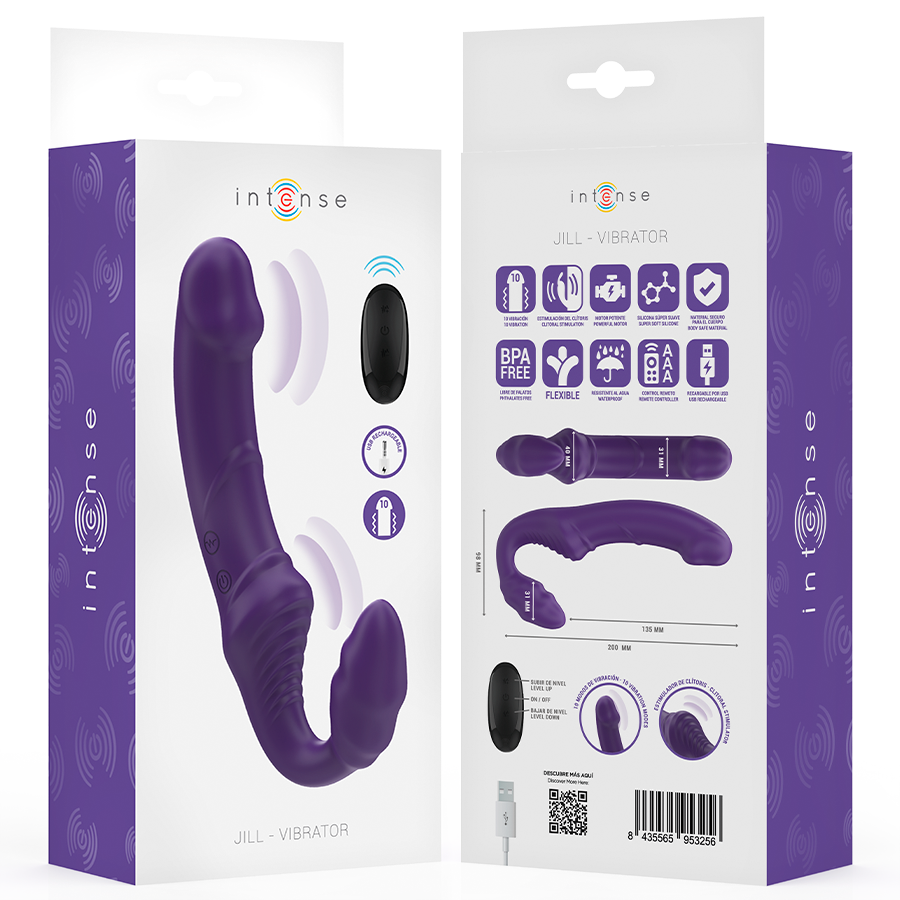 INTENSE - JILL DOPPELVIBRATOR 20 CM VIOLETT FERNBEDIENUNG