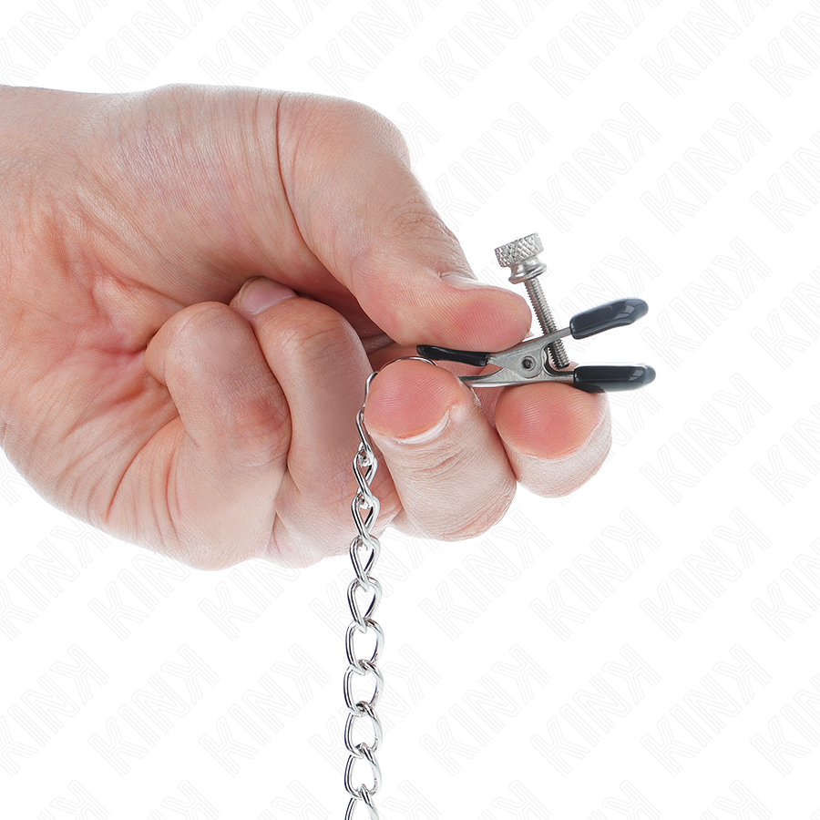 KINK - PINCES À TAMELON CHAÎNE PLATE ARGENT 34 CM