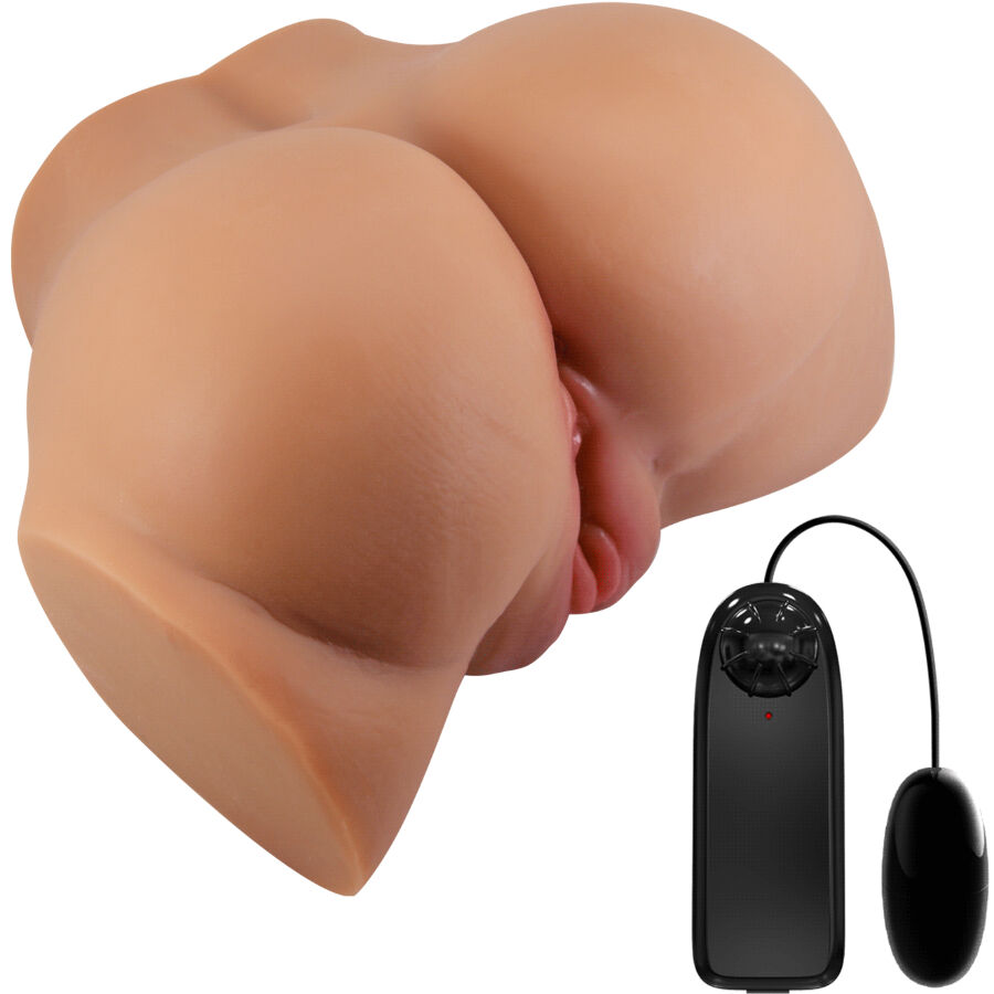 CRAZY BULL - VIBRATEUR EMILIA ASS AVEC VAGIN RÉALISTE ET TÉLÉCOMMANDE DE CHAIR D'ANUS