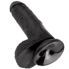 KING COCK - 7 SCHWARZER DILDO MIT HODEN 17,8 CM