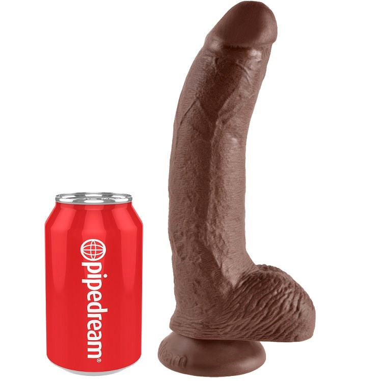 KING COCK - 9 BRAUNE DILDOS MIT HODEN 22,9 CM