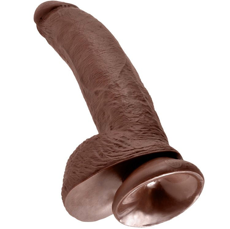 KING COCK - 9 BRAUNE DILDOS MIT HODEN 22,9 CM