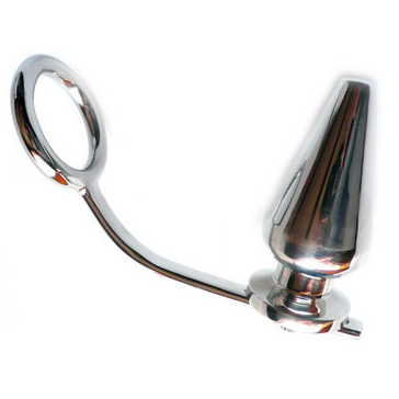 METAL HARD - ANALRING AUS EDELSTAHL MIT PLUG 45 X 50 MM
