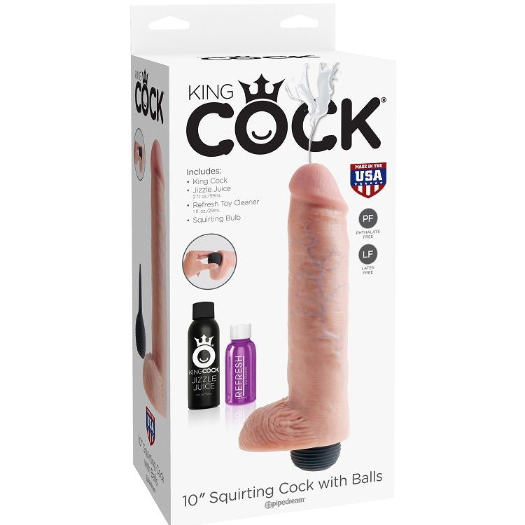 KING COCK - PÉNIS ÉJACULATEUR NATUREL RÉALISTE 25.40 CM