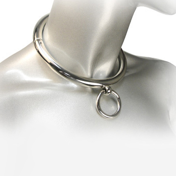 METALL HARD - BDSM HALSBAND MIT RING 18CM