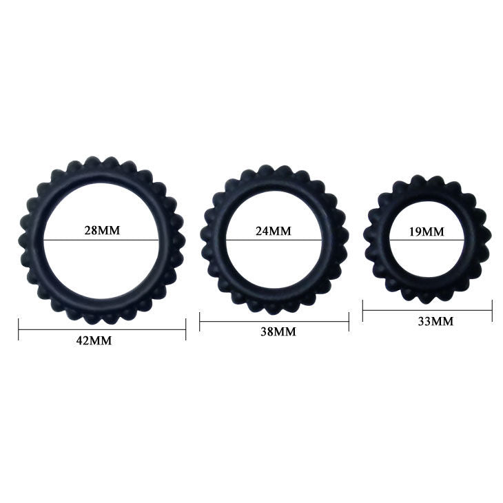BAILE - TITAN SET 3-TLG. HODENRING SCHWARZ 2,8 + 2,4 + 1,9 CM