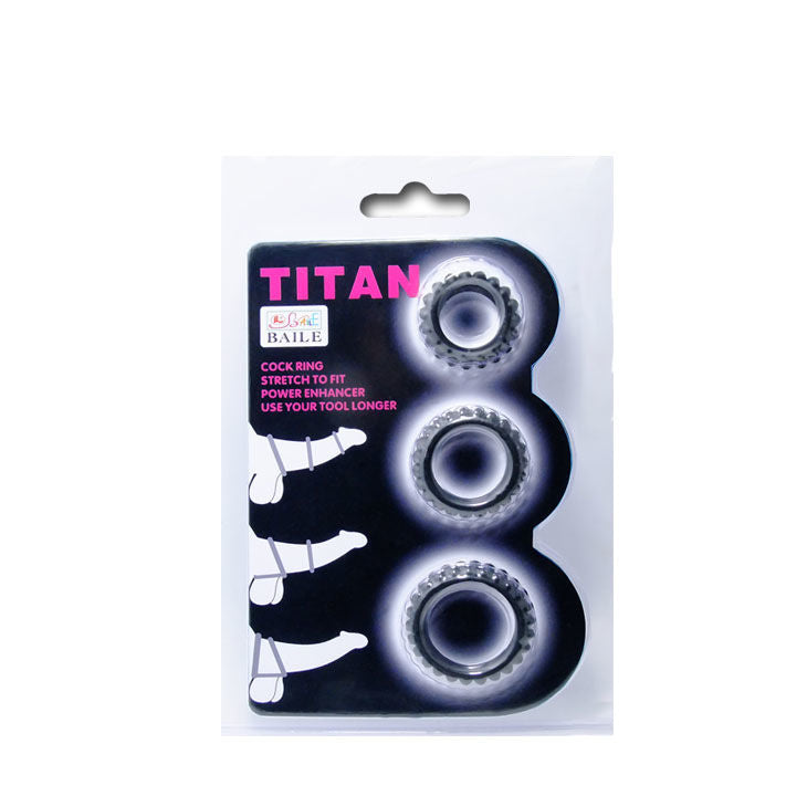 BAILE - TITAN SET 3-TLG. HODENRING SCHWARZ 2,8 + 2,4 + 1,9 CM