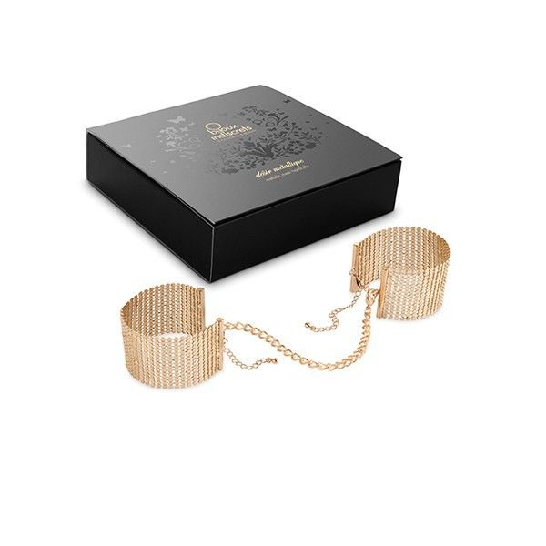 SCHMUCK - METALLISCHES VERLANGEN MANSETTEN METALLGEFLECHT VERGOLDET