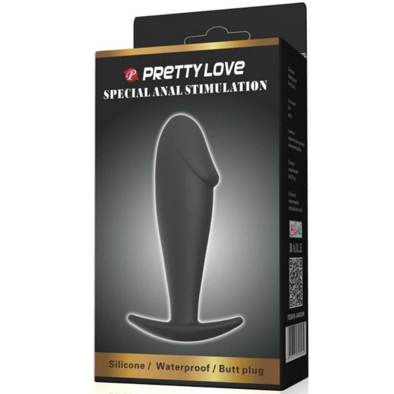 PRETTY LOVE - ANUSPLUG IN PENISFORM AUS SCHWARZEM SILIKON