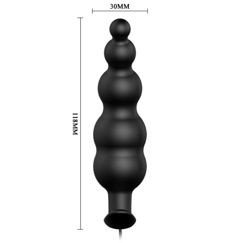 PRETTY LOVE - ANALE VIBRATOR AUS SILIKON EXTRA STIMULATION UND 12 VIBRATIONSMODI SCHWARZ