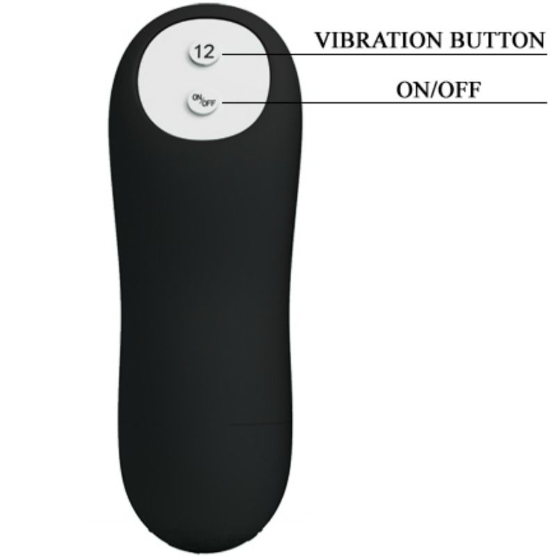 PRETTY LOVE - ANALE VIBRATOR AUS SILIKON EXTRA STIMULATION UND 12 VIBRATIONSMODI SCHWARZ