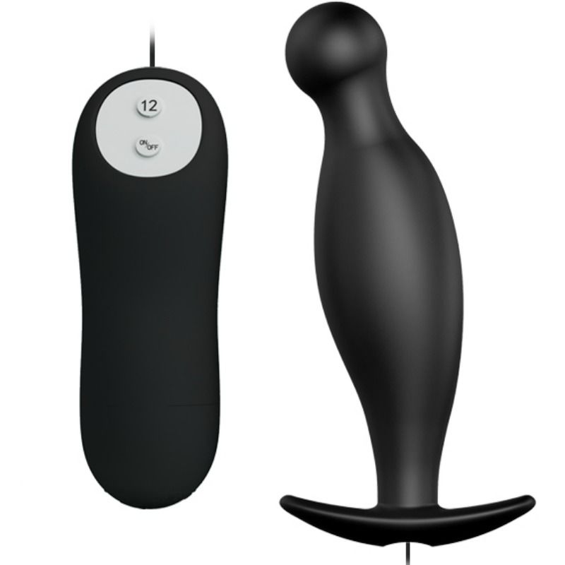 PRETTY LOVE - ANUSPLUG AUS SILIKON, 12 VIBRATIONSMODI, SCHWARZ