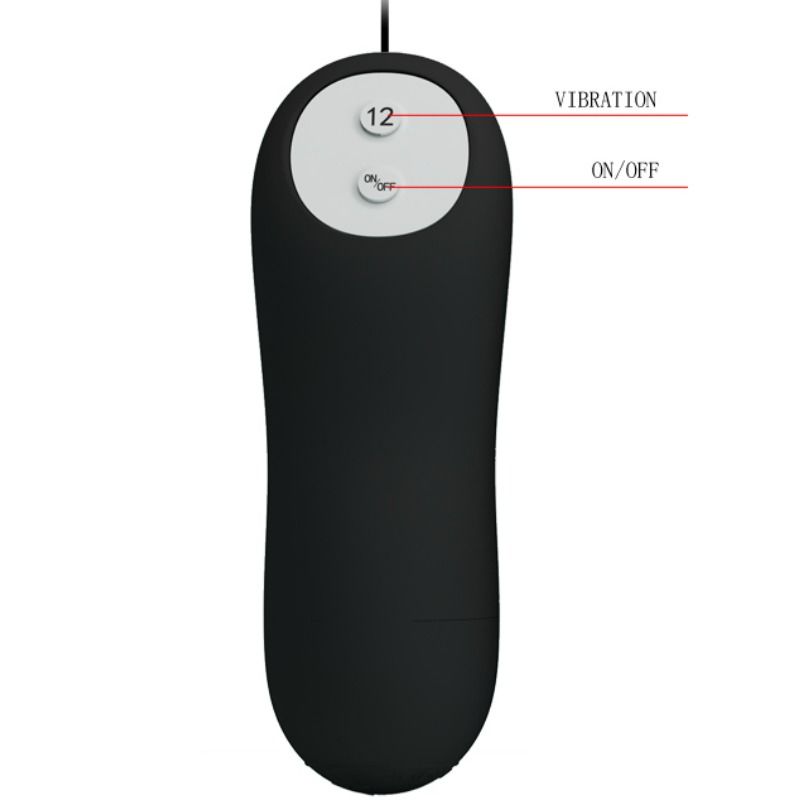 PRETTY LOVE - ANUSPLUG AUS SILIKON, 12 VIBRATIONSMODI, SCHWARZ