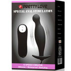 PRETTY LOVE - ANUSPLUG AUS SILIKON, 12 VIBRATIONSMODI, SCHWARZ