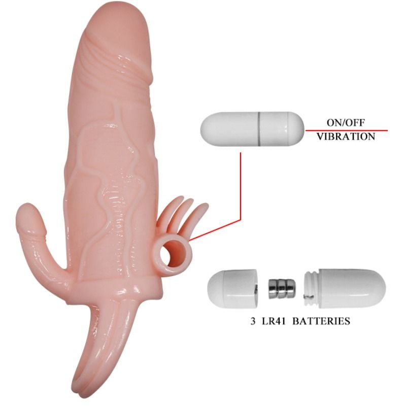 BAILE – BRAVE MAN PENISHÜLLE MIT KLITORIS- UND ANALSTIMULATIONSFLEISCH 16,5 CM