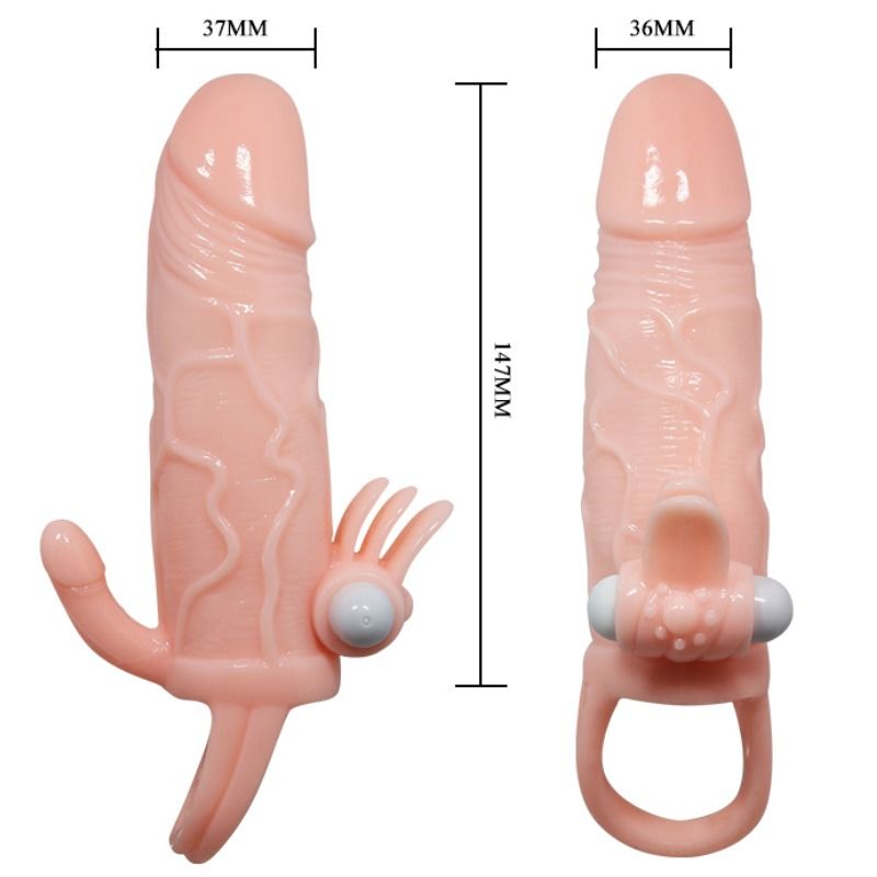 BAILE – BRAVE MAN PENISHÜLLE MIT KLITORIS- UND ANALSTIMULATIONSFLEISCH 16,5 CM
