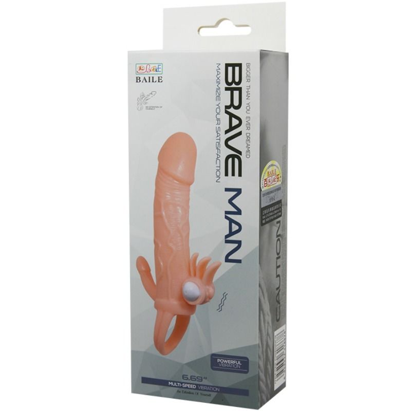 BAILE – BRAVE MAN PENISHÜLLE MIT KLITORIS- UND ANALSTIMULATIONSFLEISCH 16,5 CM